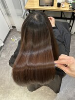 ジーナ 吉塚(Zina) 美髪矯正×ショコラブラウン【福田れん】吉塚 髪質改善 透明感
