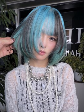 イエナ 渋谷(IENA) グレージュショートボブフェイスフレーミングカラーダブルカラー