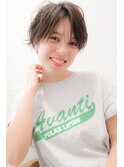 前髪長め 丸みショート 耳かけ ウェットスタイリング