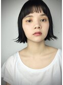 オン眉シースルーバング×外はねボブ