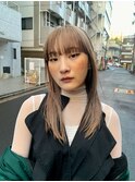 ミルクティーベージュ　デザインカラー　ワイドバング