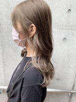 ウノプリール 茶屋町店(unopulir)&nbsp;【濱口】ハイトーン　インナーカラー　ミルクティーベージュ