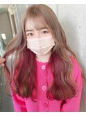 インナーカラー10代20代30代ピンクカラーブラウンカラー