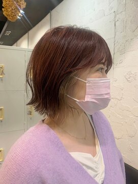 エム(EM) ダブルカラーピンクベージュケアブリーチハイトーン髪質改善