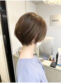 小顔◎大人可愛い20代30代40代前下がりショートボブ丸みショート