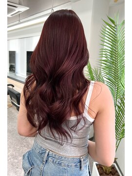 ランズ(LANDS) カシスピンクカラー　レイヤーカット 【韓国ヘア 大阪 梅田】