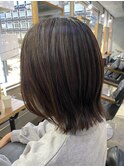 グレージュカラー切りっぱなしボブ/斉藤