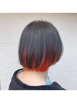 ヘアーロッジ(HAIR ROJJ) オレンジショートボブ