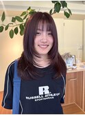 20代、30代、40代 くびれヘア/ボルドーカラー/レイヤー
