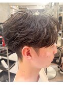 お客様スタイル刈り上げショートセンターパートフェザーパーマ