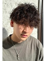 ヘアーズ ベリー 花畑店(hairs BERRY) ★BERRYアッシュブラックウルフツーブロック束感パーマ黒髪