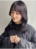 韓国風ルビーレッド×小顔くびれ外ハネスタイル