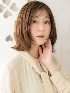 カバーヘア 上尾西口店(COVER HAIR) ヘーゼルブラウンくびれヘア外ハネウルフボブディY上尾30代40代
