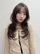 ハピネス 梅田茶屋町店(HAPPINESS)&nbsp;韓国風/レイヤーカット/顔周り/顔まわり/髪質改善/ベージュ