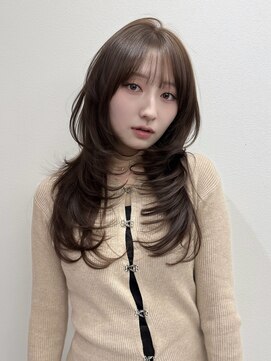 韓国風/レイヤーカット/顔周り/顔まわり/髪質改善/ベージュ