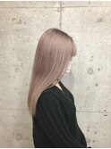 ハイトーンピンクベージュ/ブリーチありダブルカラー/表参道