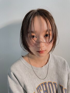  fit stand 千葉/ショートボブ/カット/パーマ/ダブルカラー/トリートメント/縮毛矯正 イメチェン/ピンクベージュ/アンブレラカラー[千葉]