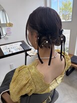 グリ(GURI)&nbsp;〈guri〉結婚式お呼ばれ☆ガーリーなツインリボンお団子/福島市