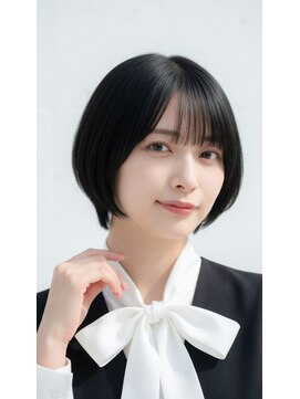 コートフィールエー(CO_T feel.a) 【大人可愛い】首元すっきり、清潔感のある黒髪ショートボブ