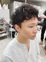 チェレ ブラン 堺東店(Chere brun) メンズウルフカット・黒髪スパイラルパーマ・ツーブロック