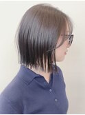 【morio原宿】切りっぱなしボブ 透明感グレージュ