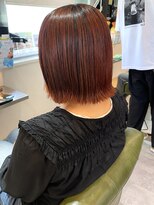 ノッポサン(Noppo3) レッドブラウン 外ハネボブ 艶髪 髪質改善 ぱつっとボブ
