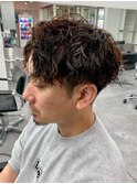 フェザーパーマサーフカール刈り上げセンターパート