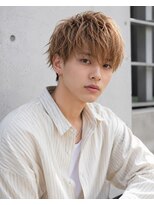 MEN's Baguz MEN'Sカット/ MEN'Sパーマ/ MEN'Sカラー ベージュカラー×束感韓国風ニュアンスマッシュメンズパーマヘア