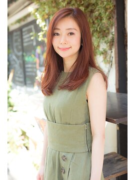 アドラーブル 長岡リップス旭岡店(adorable) エレガントストレート★ツヤ感×オレンジベージュ