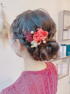 シーデン(C-den) 不動の可愛さ!編み込みアップ×ドライフラワー×パール