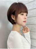 大人かわいいショートボブ☆柔らかベージュカラー