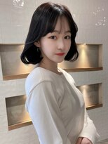 アリュウル 表参道 青山(Allure)&nbsp;韓国ボブ タンバルモリ切りっぱなしボブ 黒髪ボブ 内巻きボブ