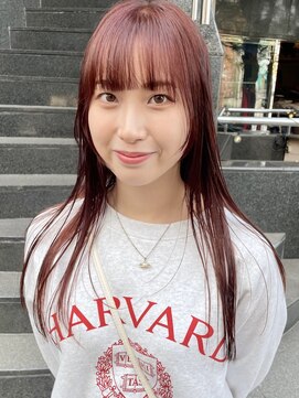 ラミエバイメルト 下北沢(lamie by melt) ぷっつり前髪 顔まわり アプリコットオレンジ 秋暖色カラー/毛利