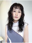 ロングスパイラルパーマ くるくる レイヤーカット