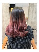 20代30代40代☆大人可愛いグラデーション×ピンクベージュ