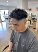スキンフェード×ショートパーマ