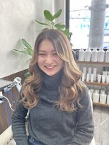 ベルヘアーデザイン 堺東(Belle hair Design)&nbsp;ロングヘアー/レイヤー/韓国/ブリーチなしカラー/イルミナカラー