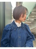 ラベンダーベージュとデザインボブ