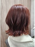 オレンジ×くびれボブ