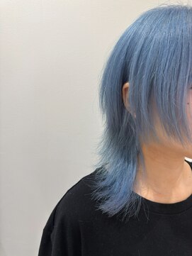 ガレリアエレガンテ 栄店(GALLARIA Elegante) ハイトーンウルフ/水色/ブリーチカラー/ペールブルー/ブルー