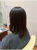 20代30代40代大人可愛いアッシュブラウン×ストレートセミディ