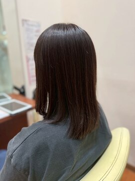 美容室ヒラトヤ 都南店 20代30代40代大人可愛いアッシュブラウン×ストレートセミディ