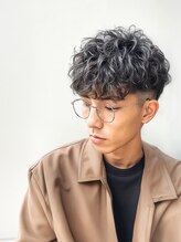 バンカ プラスエヌ(BANCA+n) 20代30代40代　モテ黒髪マッシュパーマ＃55