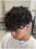 ツイストスパイラルパーマ メンズパーマ 刈り上げマッシュ