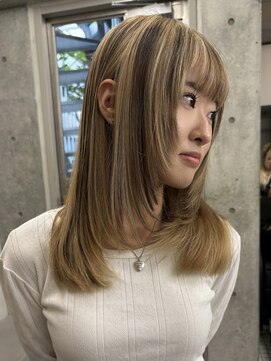 キーチェ 梅田中崎町(keych) レイヤーカット/髪質改善/オリーブベージュ/前髪カット