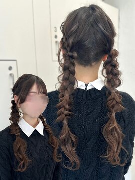 【白神】編み込みツインテール/推し活ヘアメ新宿