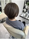 白髪ぼかしショートボブシルキーグレージュ