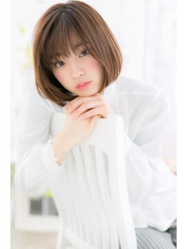 ミック ヘアアンドメイク アップ 駒込店(miq Hair&Make up) ニュアンスカラーシースルー前髪で作る小顔前下がりボブ