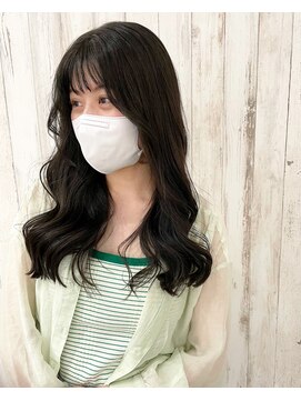 カミエ(kamie) *オリーブベージュ濃いめ ブリーチなし シースルーバング 三宮