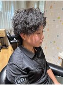 MEN'S HAIR ウルフ×センターパート×ツイスト